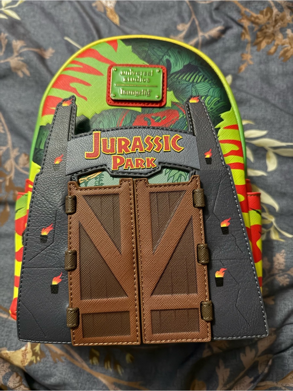 Jurassic Park Themed Mini Backpack - Green Red Black